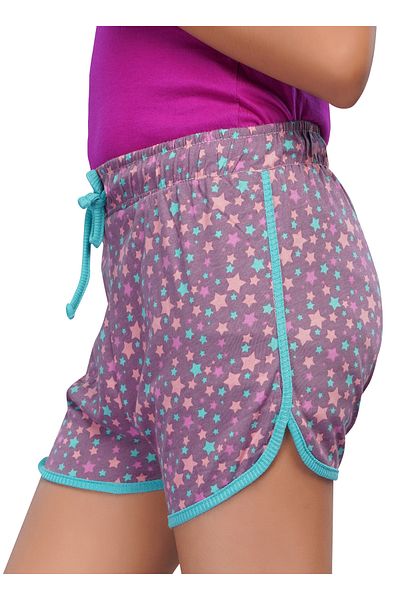 LAUREN SMITH Kids Girls Shorts with Drawstring and Cute Print 100 percent Cotton