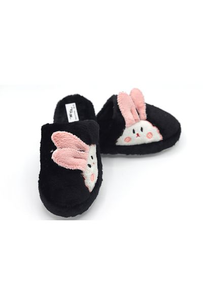 BYRAMSE Rabbit Figured No Sound Light Sole Plush House Slippers