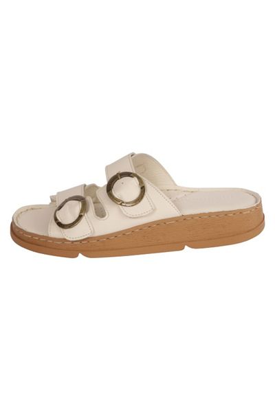 Mammamia D25Yt-1145 Mammamia Genuine Leather Orthopedic Sole Daily Slippers
