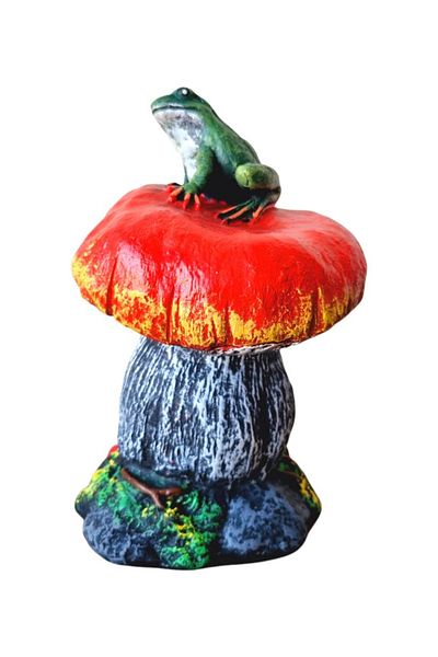 BV Decorative statuette, Frog on mushroom, Multicolor, 25 cm, DV56-12