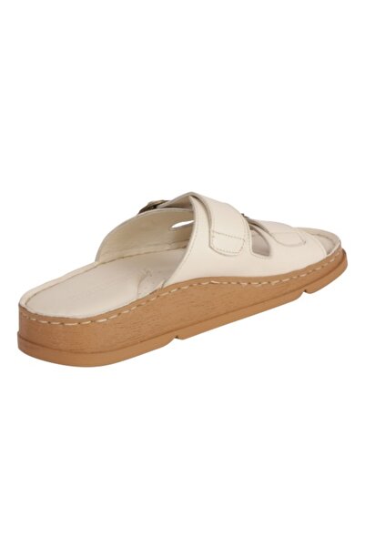 Mammamia D25Yt-1145 Genuine Leather Orthopedic Sole Daily Slippers