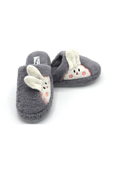 BYRAMSE Rabbit Figured No Sound Light Sole Plush House Slippers