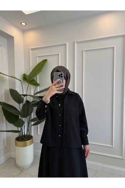 BESSE KETEN PAMUK ELBİSE SİYAH TESETTÜR GİYİM