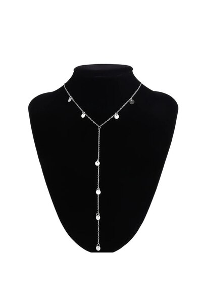 Generic Brand Reflect Your Sparkle with Stylish Metal Circle Chain Women's Ne...