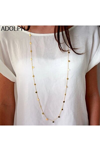 Shiklik MODA قلادة سلسلة على شكل دائرة معدنية تعزز أناقتك