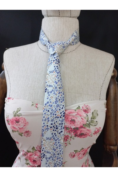 es moda shop Floquet Patterned Linen Women's Tie