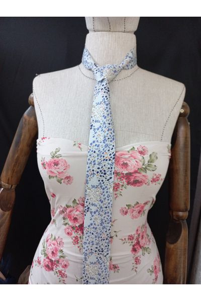es moda shop Floquet Patterned Linen Women's Tie
