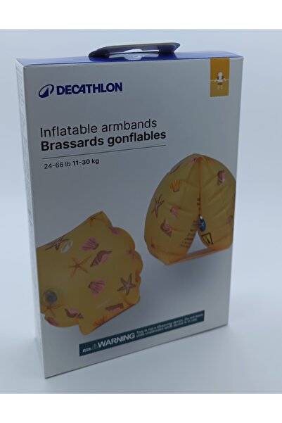 Decathlon كمامات سباحة للأطفال من ناباجي - 11/30 كجم - أصفر فاتح - نمط صدفة البحر