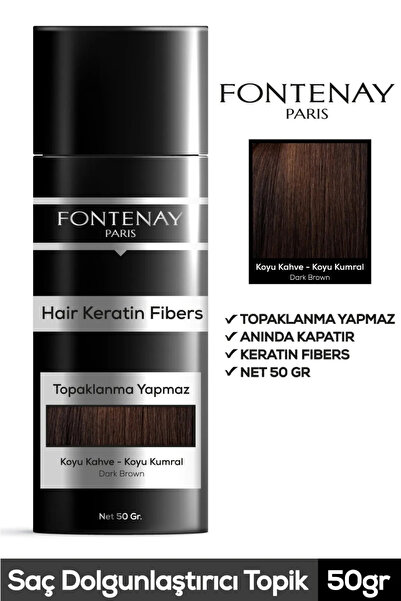 Fontenay Paris Saç Dolgunlaştırıcı Keratin Fibers Koyu Kahve Topik Saç Tozu 50gr