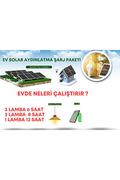 TNL Güneş Enerjili Solar Şarjlı Kamp ve Acil Durum Aydınlatma Seti Uyumlu