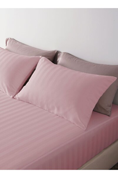 Master Home Textile Queen Microfiber Sheet Set, Queen Size 3 Pieces, Hotel Stripes Design