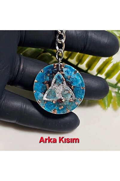 Singincraft Silver Triquetra - Apatite - Orgonite Keychain - (Handmade Design Products)