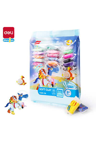 Deli EY251-36 Soft Clay 36 Colors Assorted – Ideal for Kids, Crafting, and Cr...