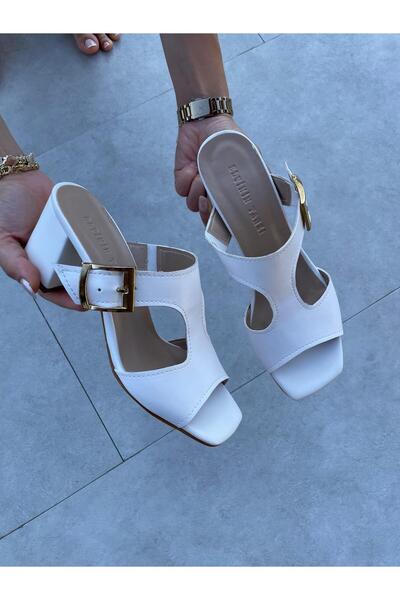 Elvinin Tarzı Harpy White Color Elastic Buckle Detail