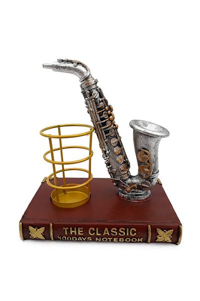 BV Saxophone with pen holder placed on book, Model 2, 629E