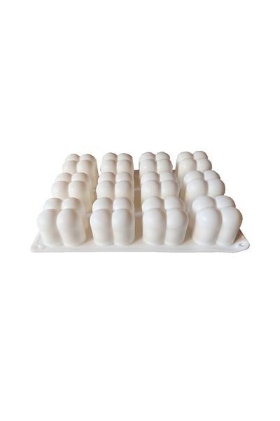 BV Formă de silicon cu 12 cavități, pentru prăjituri modelate, Alb, 21 cm, 249COF