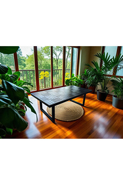 MİRRORSS Orta sehpa Siyah renk çay kahve sehpası klasik 120 X 60 cm