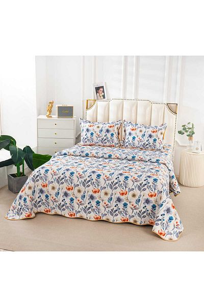 FIONNA.RO Quilted Cotton Quilt with Two Sides - Mini Floricele