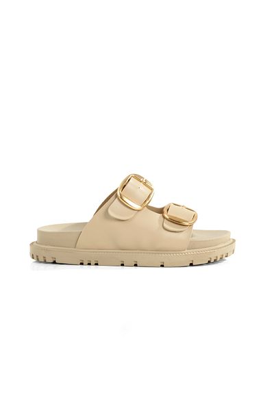 PAYZİN ''Sezen'' Skin Skin Double Yellow Buckle Black Sole Orthopedic Slippers New Season