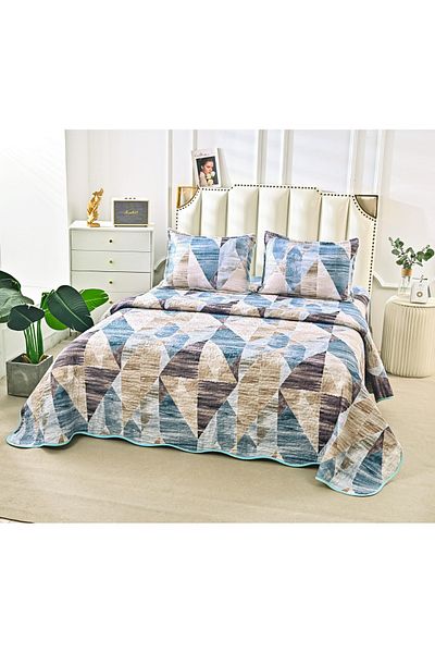 FIONNA.RO Quilted Cotton Quilt With Two Sides - Artistic
