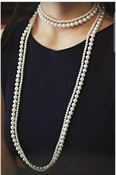 Shiklik MODA قم بتكملة أناقتك مع قلادة اللؤلؤ الأنيقة المكونة من 4 قطع