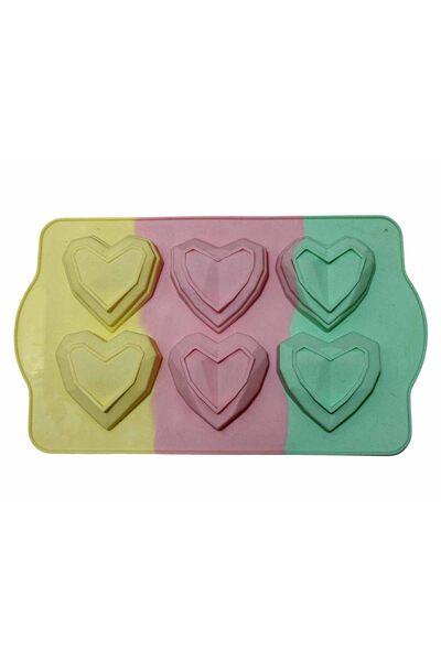 BV Formă de silicon pentru prăjituri și tarte, model inimă, rezistentă la căl...