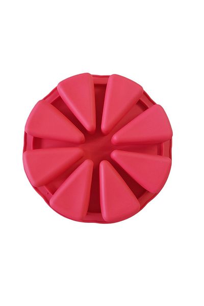 BV Silicone cake mold, Pizza Slices, 8 cavities, Red, 27 cm, 476COF