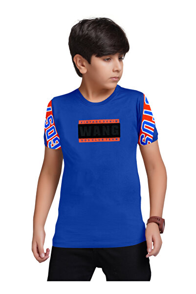 LAUREN SMITH Kids Boys Round Neck Cut and Sew Rubber Printed T Shirt 100 perc...