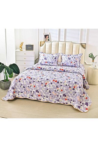 FIONNA.RO Quilted Cotton Quilt With Two Sides - Hearts