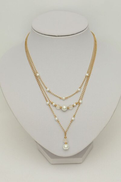 Genel Markalar Şıklığınızı Tamamlayacak Üçlü İnci Zincir Kolye