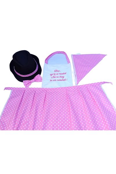 OEM Set dezgatit mireasa si mire 4 piese, personalizat prin broderie