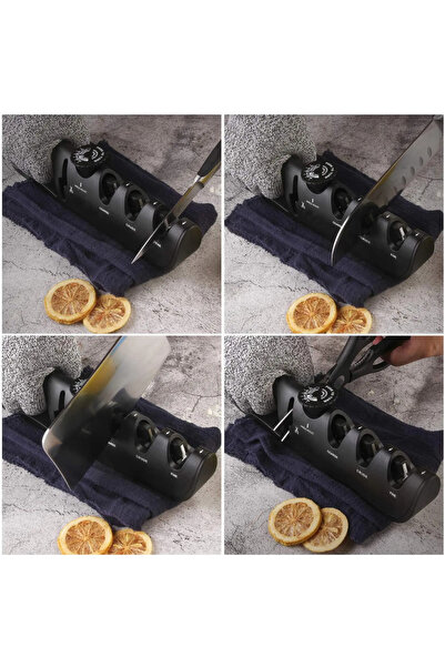 LUDORA Aparat ascutit cutite si foarfeci, LUDORA, 4 in 1, ascutire, finisare, slefuire, indreptare, Negru
