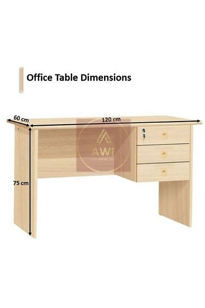AWF AL WADI FURNITURE Anova Compressed Wood Compact Office Table, Office Desk, Computer Table, Study Beige