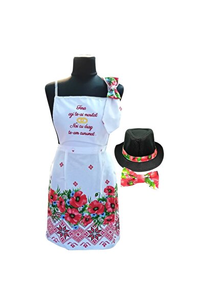 OEM Set kitchen aprons bride & groom, 4 pieces