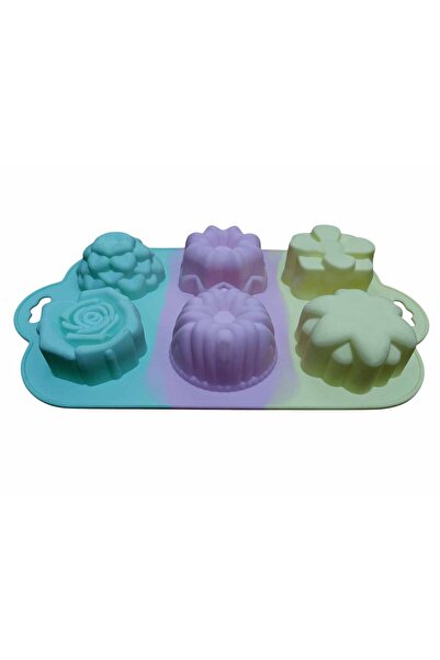 BV Silicone cake mold, floral pattern, heat-resistant, 6 cavities, 535COF