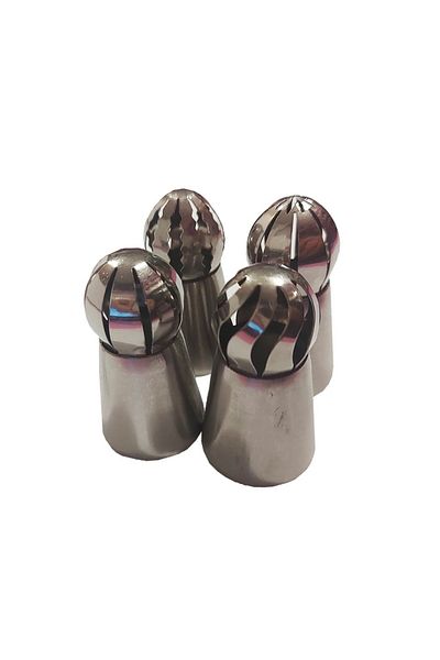 BV Set of 4 ornate stainless steel spoons, Russia, 5.5 cm, 136COF