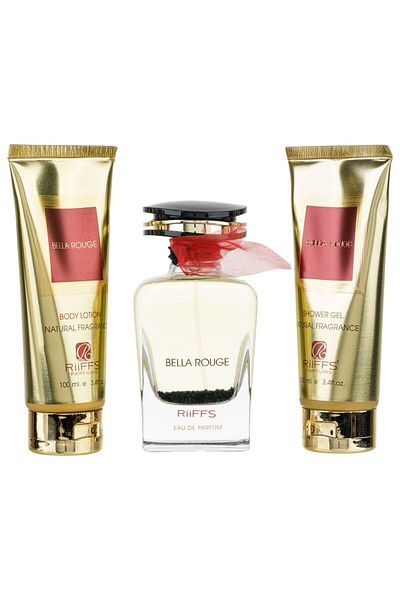 Riiffs Bella Rouge Gift Set, , Women, Eau De Parfum, 100ml Shower Gel, 100ml Body Lotion, 100ml