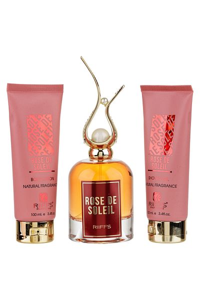 Riiffs Rose De Soleil Gift Set – Eau De Parfum 100ml Shower Gel 100ml Body Lotion 100ml Women