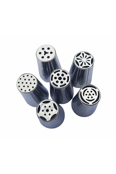 BV Set of 6 Decorating Tips for Cakes and Cookies, 540COF
