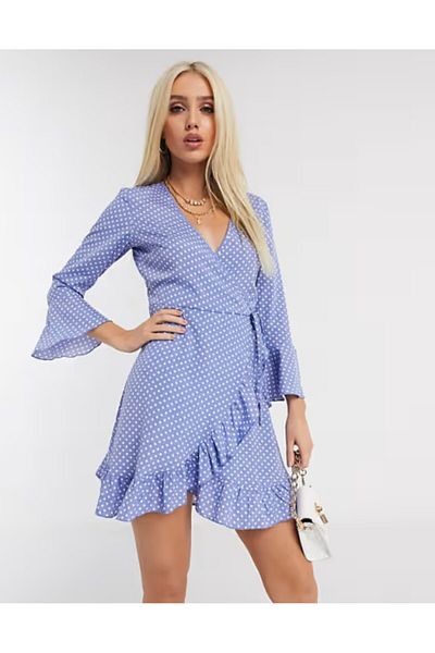 BOOHOO - Polka dot dress with ruffles