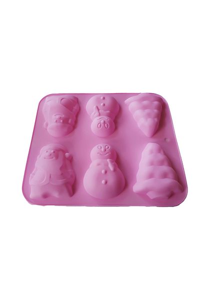 BV Formă de silicon cu 6 cavități, Turtă dulce, Prăjituri, Brioșe, Roz, 29 cm, 272COF