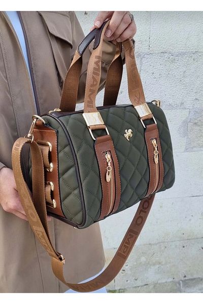 Just Polo JP geantă de mână și de umăr originală pentru femei, cilindru matlasat, dimensiune: 25x30 cm