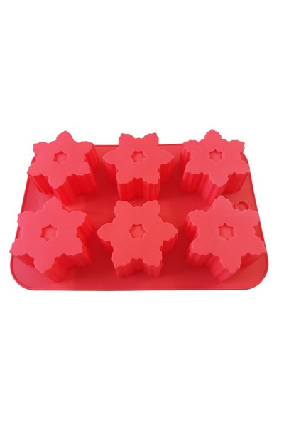 BV Καλούπι σιλικόνης Snowflake, 6 κοιλότητες, κόκκινο, 25 cm, 473COF