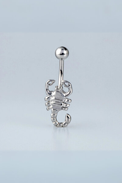 Wisdom Rain Akrep Figürlü 10 mm Göbek Piercing – 316L Cerrahi Çelik, Vidalı Bar