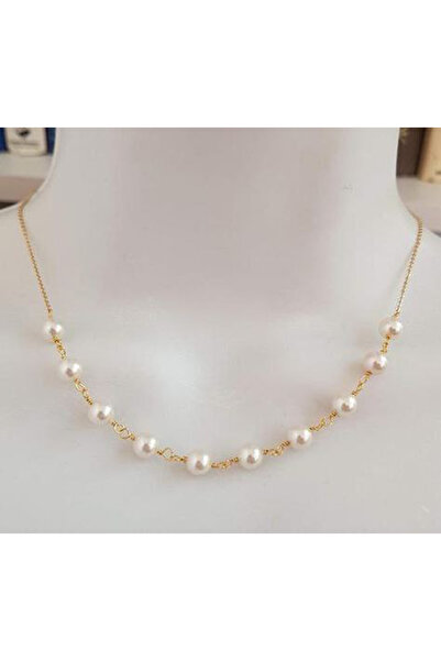 Shiklik MODA قلادة نسائية ذهبية اللون مع تفاصيل لؤلؤية لتعزيز أناقتك