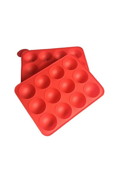 BV Silicone mold for lollipops or candies, 12 cavities, Red, 17. 5 cm, 428COF