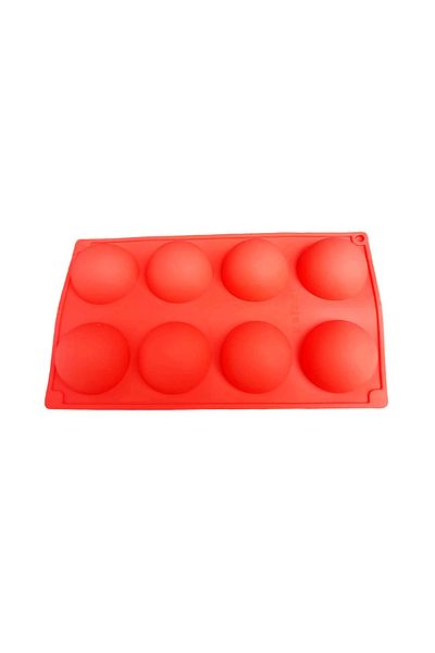BV Silicone mold for molded cakes, Red, 8 cavities, 28 cm, 432COF-2