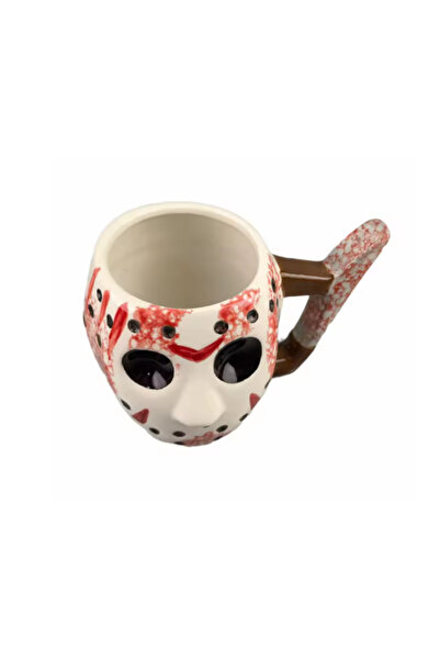 NETAVANTAJ Freddy Krueger Jason Maskesi Tasarım Seramik Kupa, Kanlı Efekt