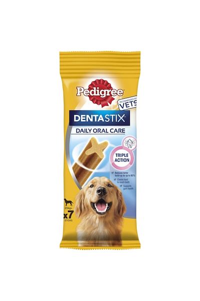 Pedigree 10 X Bețișoare Dentare Pentru Câini De Talie Mare Dentastix Daily Oral Care, 7 Bucăți, 270g