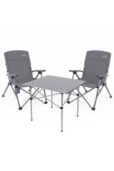 Orcamp 2 Adet Orcamp Trono 3 Kademeli Kamp Sandalyesi + ORCAMP ALÜMİNYUM KAMP MASASI